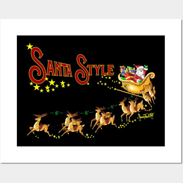 Santa Style with Essential Reindeer Dark Version Wall Art by SidneyTees